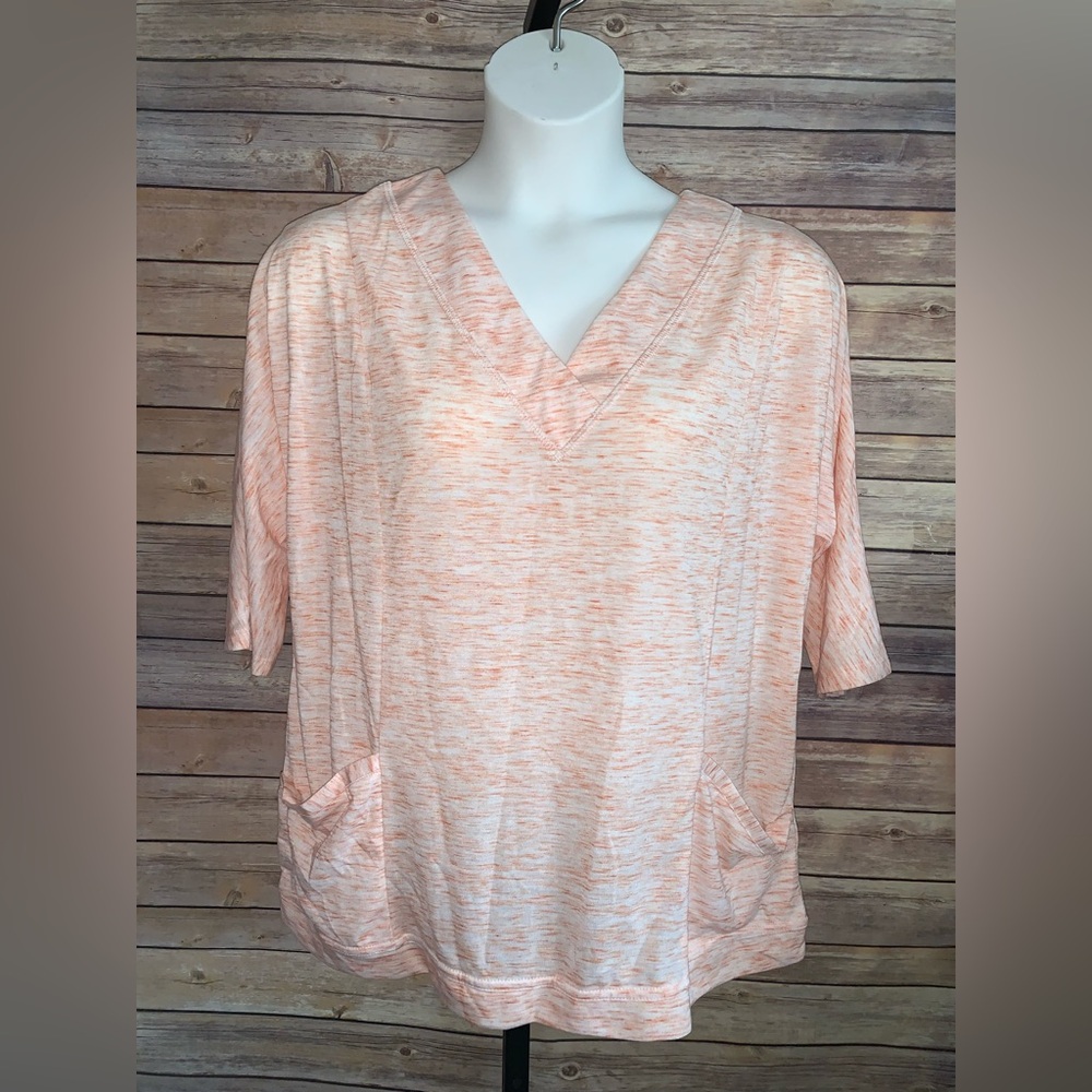 Woman Within Light Coral V-Neck Tunic - Size 14/16